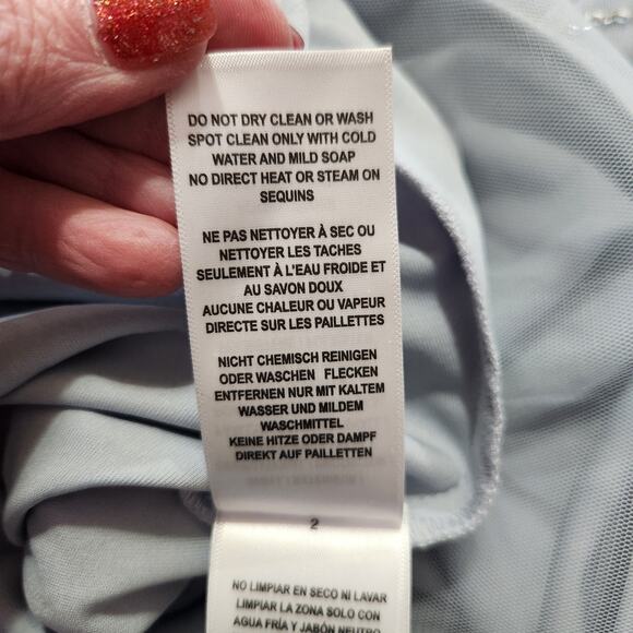 Adrianna Papell Light Blue Beaded Maxi Dress - Picture 16 of 16